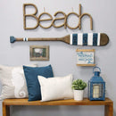 Home Decor House Decor - 31.75" X 1.5" X 12" Brown Metal Rope Beach Sign HomeRoots