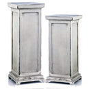 Home Decor Interior Decoration - 12" x 12" x 32" Rough Silver, Short Roman - Pedestal HomeRoots