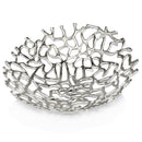 Home Decor Interior Decoration - 15.5" x 15.5" x 3" Silver/Large - Coral Plate HomeRoots