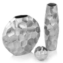 Home Decor Interior Decoration - 4" x 4" x 4" Rough Silver - Sphere HomeRoots