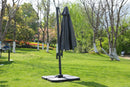 Home Decor Living Room Decor - 118" X 118" X 97" Gray Steel Standing Umbrella HomeRoots