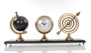 Home Decor Living Room Decor - 24" x 5.5" x 10.75" Armillery/Clock & Globe On Wood Base HomeRoots