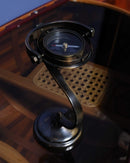 Home Decor Living Room Decor - 3.5" x 3.5" x 7" Gimbaled Compass on Brass Stand HomeRoots