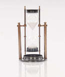 Home Decor Living Room Decor - 4.5" x 4.5" x 8.5" Brass Revolving Sandtimer HomeRoots