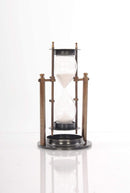 Home Decor Living Room Decor - 4.5" x 4.5" x 8.5" Brass Revolving Sandtimer HomeRoots