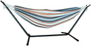 Home Decor Living Room Decor - 60" X 125" X 42" Desert Colored Brazilian Double Hammock with 2 Stand HomeRoots