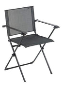 Home Decor Rustic Home Decor - Folding Armchair - Black Steel Frame - Obsidian Duo Fabric HomeRoots