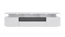 Home Decor Rustic Home Decor - Tv Unit High Gloss White With Gray Glass Middle Drawer 2 Drawers And 2 Doors HomeRoots