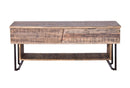 Home Essentials Best Ironing Board - 20" X 63" X 28.5" Natural/Black Wood Iron Media Unit HomeRoots
