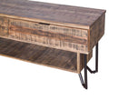 Home Essentials Best Ironing Board - 20" X 63" X 28.5" Natural/Black Wood Iron Media Unit HomeRoots
