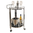 Home Essentials Home Essentials - 17.5" x 21" x 30" Chrome, Round, 2-Tier - Serving Trolley HomeRoots