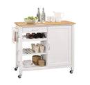 Home Essentials Kitchen Island Ideas - 42" X 18" X 34" Natural And White Kitchen Island HomeRoots