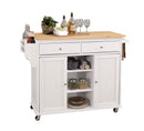 Home Essentials Kitchen Island Ideas - 47" X 18" X 34" Natural And White Kitchen Island HomeRoots