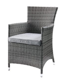 Home Essentials Outdoor Bistro Set - 24" X 24" X 35" 3Pc Gray Fabric And Wicker Patio Bistro Set HomeRoots