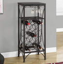 Perfect Bar - 12'.5" x 16'.25" x 40'.5" Black, Metal, Wine Bottle and Glass Rack - Home Bar
