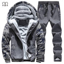 Hooded Tracksuit / Winter Thick Inner Fleece Set-D59 red-S-JadeMoghul Inc.