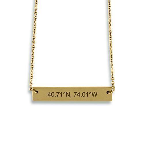 Horizontal Rectangle Tag Necklace - Coordinates (Pack of 1)-Personalized Gifts for Women-JadeMoghul Inc.
