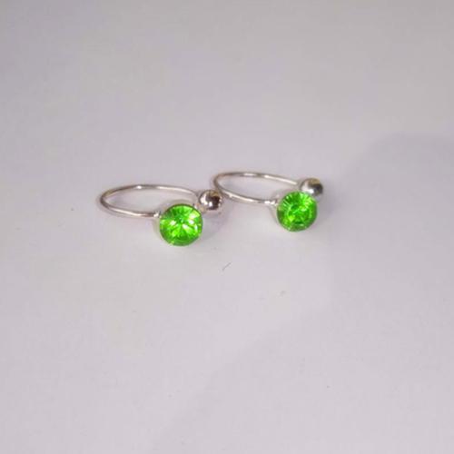 Hot Sale 16 Colors Clip On Earrings For Women 4mm Crystal Ear Cuff Jewelry Fake Piercing Zinc Alloy Ear Clips Oringe Girl Gift-Green-JadeMoghul Inc.