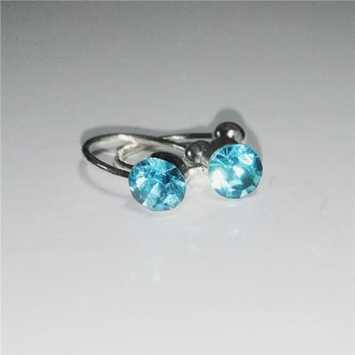 Hot Sale 16 Colors Clip On Earrings For Women 4mm Crystal Ear Cuff Jewelry Fake Piercing Zinc Alloy Ear Clips Oringe Girl Gift-Lake blue-JadeMoghul Inc.