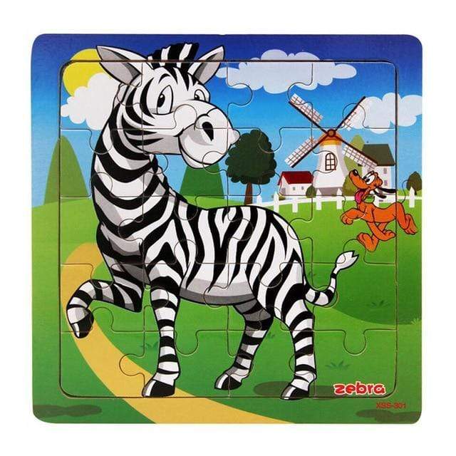 Hot Sale 9/20 Slice Kids Puzzle Toy Animals and Vehicle Wooden Puzzles Jigsaw Baby Educational Learning Toys for Children Gift AExp