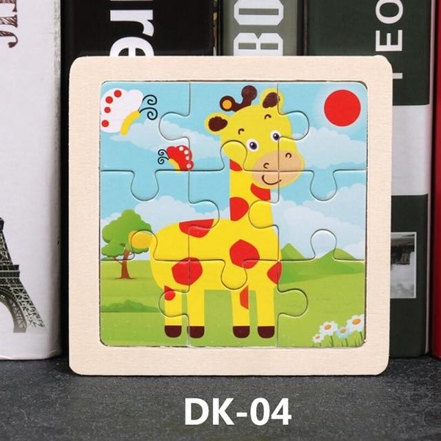 Hot Sale 9/20 Slice Kids Puzzle Toy Animals and Vehicle Wooden Puzzles Jigsaw Baby Educational Learning Toys for Children Gift AExp