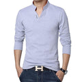 Hot Sale New 2018 Fashion Brand Men polo shirt Solid Color Long-Sleeve Slim Fit Shirt Men Cotton polo Shirts Casual Shirts 5XL-Long Gray-S-JadeMoghul Inc.
