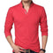 Hot Sale New 2018 Fashion Brand Men polo shirt Solid Color Long-Sleeve Slim Fit Shirt Men Cotton polo Shirts Casual Shirts 5XL-Long Red-S-JadeMoghul Inc.