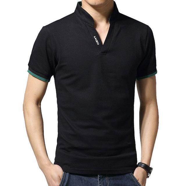 Hot Sale New 2018 Fashion Brand Men polo shirt Solid Color Long-Sleeve Slim Fit Shirt Men Cotton polo Shirts Casual Shirts 5XL-Short Black-S-JadeMoghul Inc.