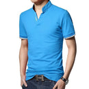 Hot Sale New 2018 Fashion Brand Men polo shirt Solid Color Long-Sleeve Slim Fit Shirt Men Cotton polo Shirts Casual Shirts 5XL-Short Blue-S-JadeMoghul Inc.