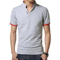 Hot Sale New 2018 Fashion Brand Men polo shirt Solid Color Long-Sleeve Slim Fit Shirt Men Cotton polo Shirts Casual Shirts 5XL-Short Gray-S-JadeMoghul Inc.