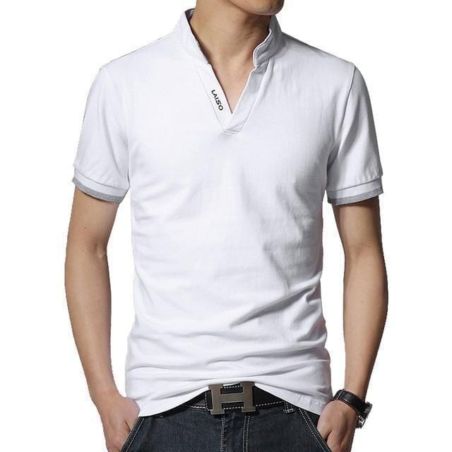 Hot Sale New 2018 Fashion Brand Men polo shirt Solid Color Long-Sleeve Slim Fit Shirt Men Cotton polo Shirts Casual Shirts 5XL-Short White-S-JadeMoghul Inc.
