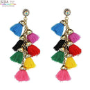 Hot sale New FIRENZE FRINGE DROPS earrings fashion women statement dangle T Earrings for women JEWELRY-black-JadeMoghul Inc.