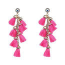 Hot sale New FIRENZE FRINGE DROPS earrings fashion women statement dangle T Earrings for women JEWELRY-hotpink-JadeMoghul Inc.