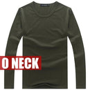 Hot Sale New spring high-elastic cotton t-shirts men's long sleeve v neck tight t shirt free CHINA POST shipping Asia S-XXXXXL-O neck Army-S-JadeMoghul Inc.