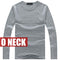 Hot Sale New spring high-elastic cotton t-shirts men's long sleeve v neck tight t shirt free CHINA POST shipping Asia S-XXXXXL-O neck Pale Gray-S-JadeMoghul Inc.