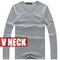 Hot Sale New spring high-elastic cotton t-shirts men's long sleeve v neck tight t shirt free CHINA POST shipping Asia S-XXXXXL-V neck Pale Gray-S-JadeMoghul Inc.