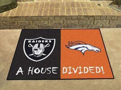 House Divided Mat Large Rugs NFL Raiders Broncos House Divided Rug 33.75"x42.5" FANMATS