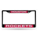 Honda License Plate Frame Houston Rockets Black Laser Chrome Frame