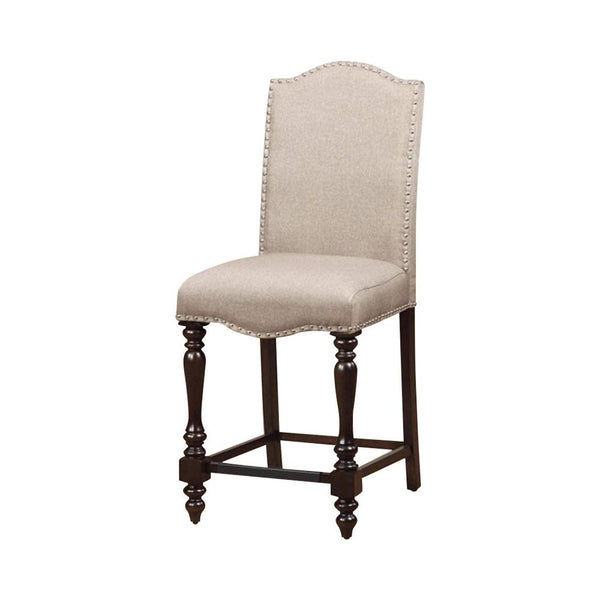 Hurdsfield Cottage Counter Height Chair, Antiqued Cherry , Set Of 2-Armchairs and Accent Chairs-Antique Cherry-Fabric Solid Wood Wood Veneer & Others-JadeMoghul Inc.