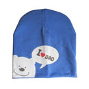 I LOVE MOM/DAD Cartoon Bear Knitted Cotton Beanie Cap Cute Baby Hat Warm Spring Autumn Hats Caps for 0.5-3years old children-dad blue-JadeMoghul Inc.