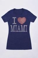 I ❤ MIAMI Tee - Women-Women Short Sleeve Rhinestone Tees-S-Storm-JadeMoghul Inc.