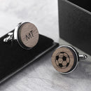 Cufflinks For Men Iconic Hobbies Engraved Round Walnut Cufflinks