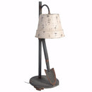 Ideal and Distinctive Distressed Table Lamp-Table Lamps-Ivory and Gray-metal glass-JadeMoghul Inc.