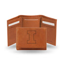 Designer Wallets Illinois Embossed Leather Trifold