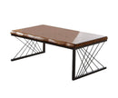 Impressive Coffee Table, Antique Oak & Black-Coffee Tables-Brown & Black-Solid Acacia Wood Metal-JadeMoghul Inc.