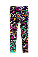 In a Joyful Mood Lucy Printed Performance Legging - Women-In a Joyful Mood-XS-Pink/Yellow/Black-JadeMoghul Inc.