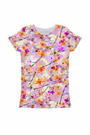 In Love Zoe Floral Baby Pink Print Cute Designer Tee - Girls-In Love-18M/2-Pink/Purple-JadeMoghul Inc.