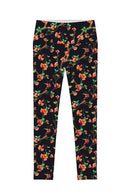 In The Night Lucy Floral Print Performance Leggings - Women-In The Night-XS-Black/Brown/Orange-JadeMoghul Inc.