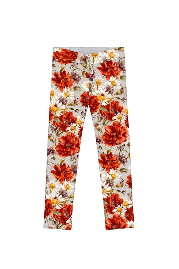 In The Wheat Field Lucy Cute Grey Floral Print Legging - Girls-In The Wheat Field-18M/2-Grey/Red/White-JadeMoghul Inc.