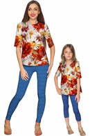 In the Wheat Field Sophia Elbow Sleeve Party Top - Mommy & Me-In The Wheat Field-18M/2-Grey/Red/White-JadeMoghul Inc.